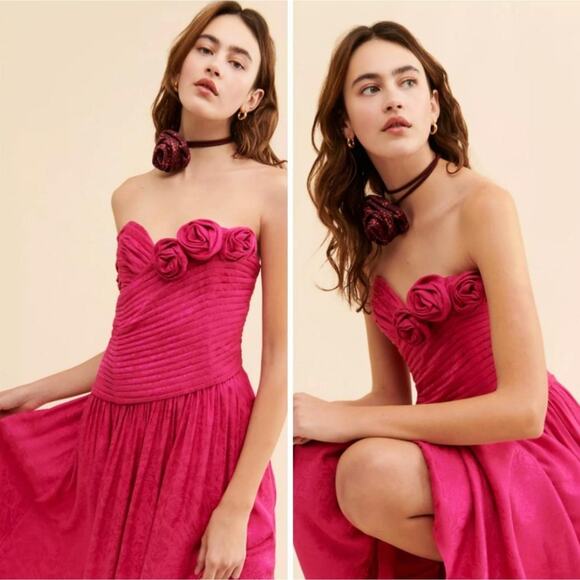 NWT Free People Make An Entrance Size 10 Pink Rose Dress - Picture 9 of 9